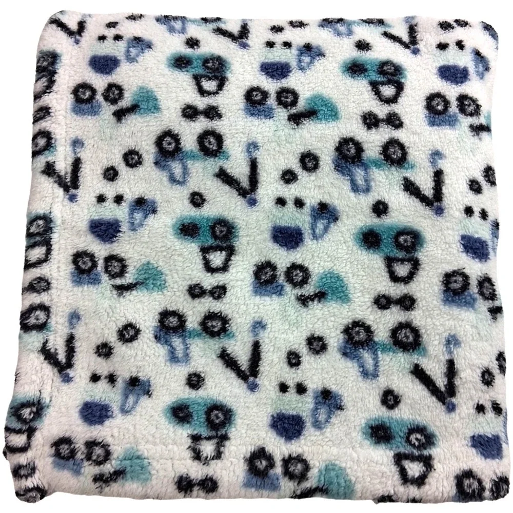 Crevent Baby Construction‎ Vehicles Blanket White Blue Dump Truck Fleece 30x40